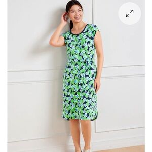 Floral Green and Blue Women's Dress, T by Talbots, Size Large